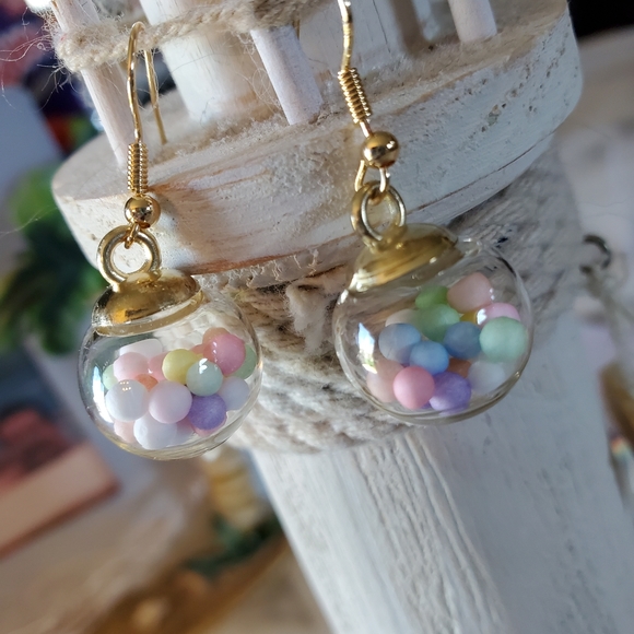 Gumball Candy Jar Earrings - Picture 6 of 7